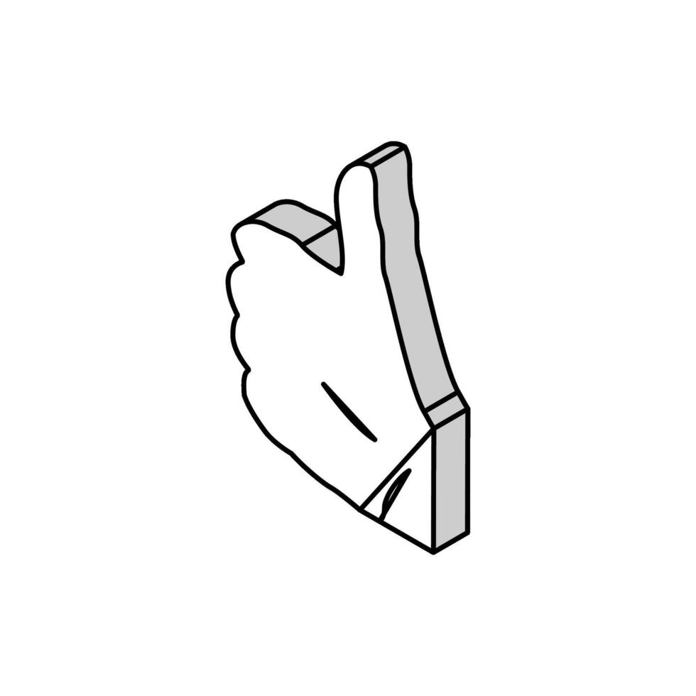 thumb up hand gesture isometric icon vector illustration