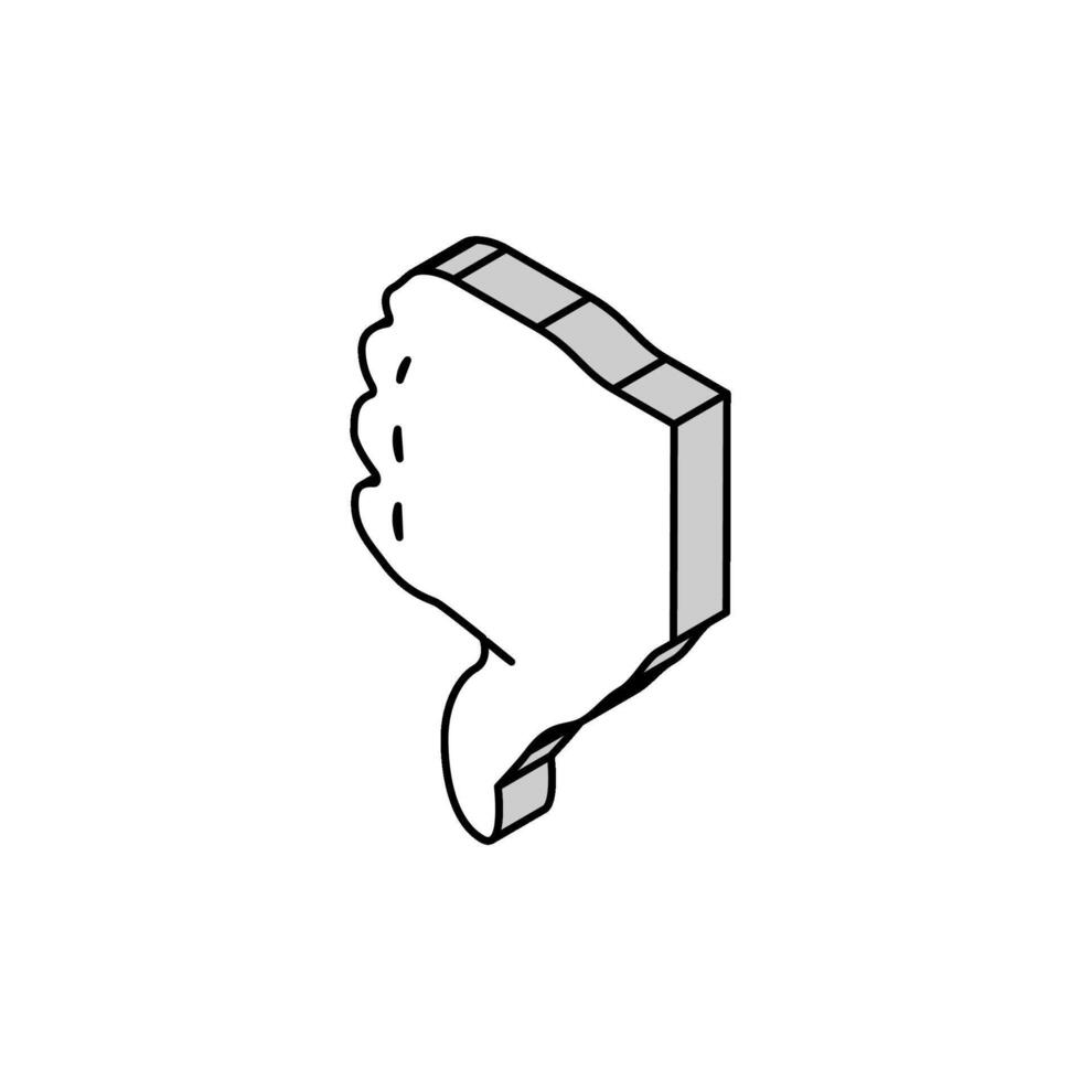 thumb down isometric icon vector illustration