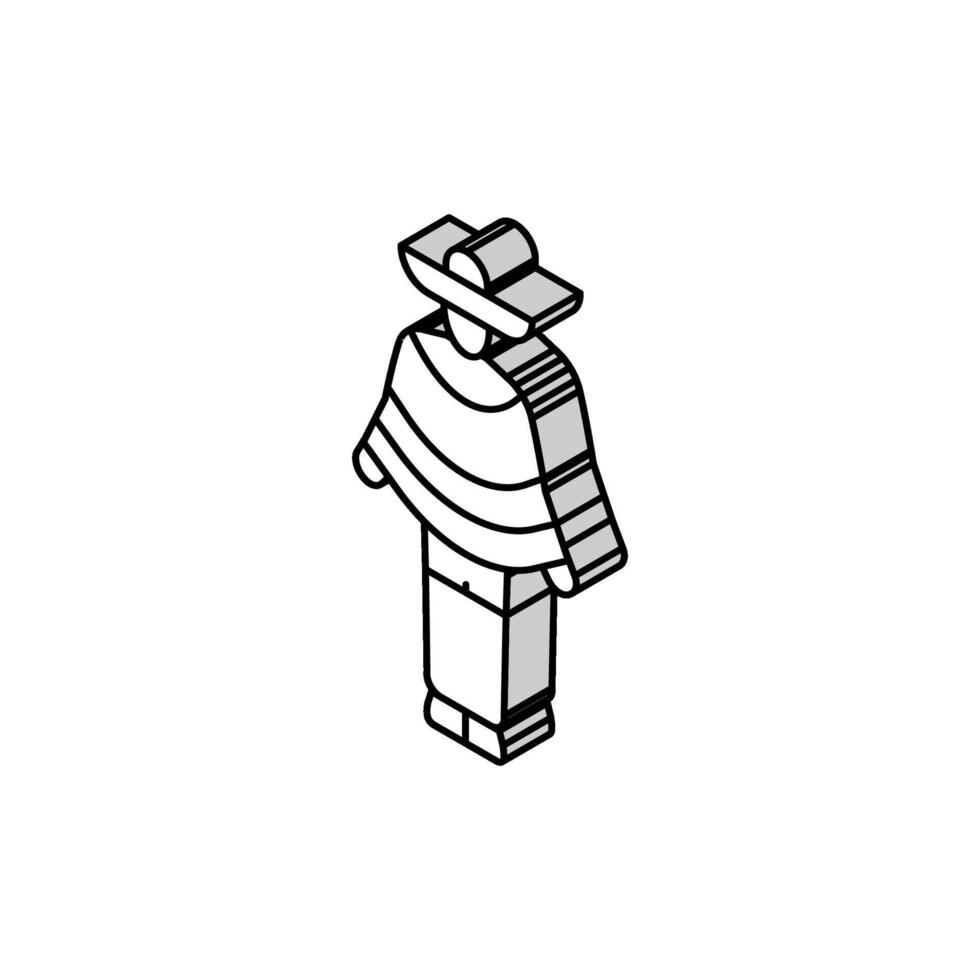 latino man isometric icon vector illustration