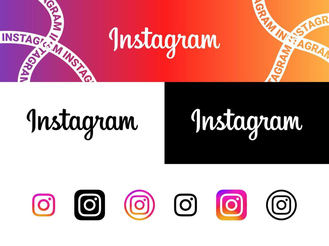 instagram vector logo icons and banner. Editorial use. Vinnitsa, Ukraine - February 15, 2024