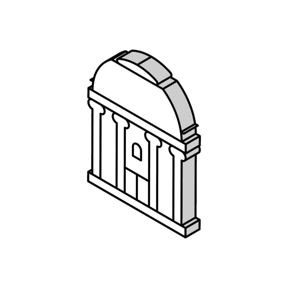 capilla edificio isométrica icono vector ilustración