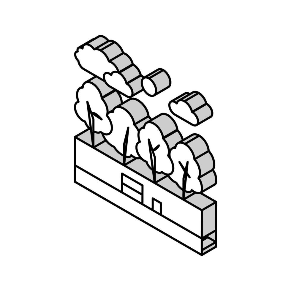 spring park isometric icon vector illustration