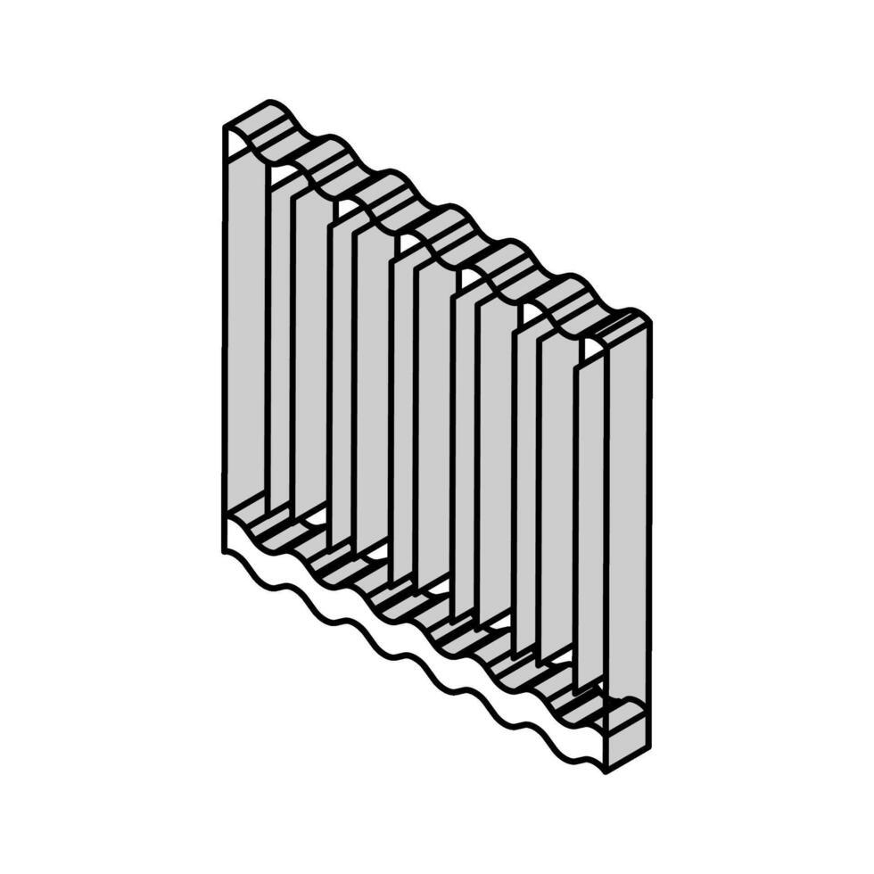 panel corrugated asbestos isometric icon vector illustration