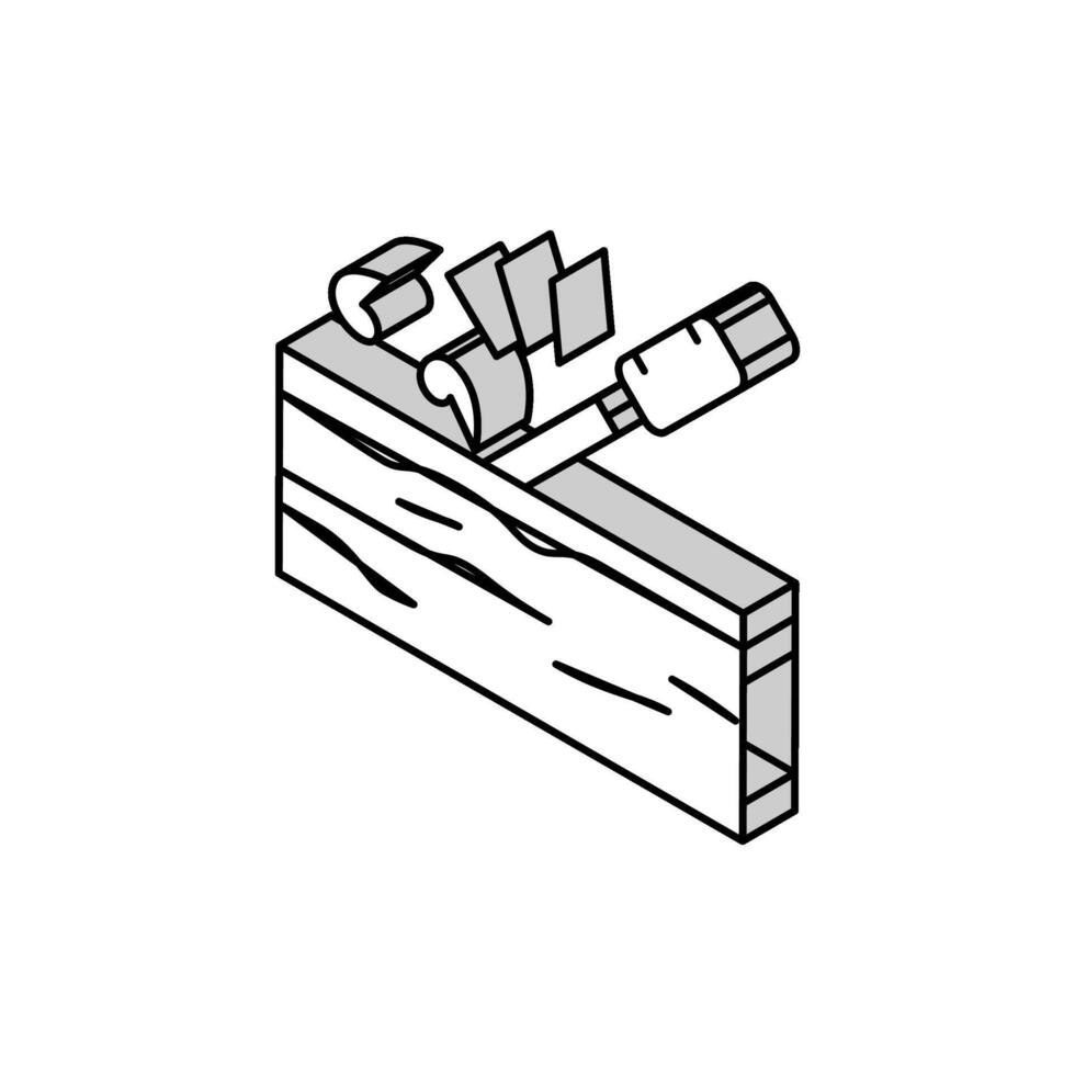 carpintería arte isométrica icono vector ilustración