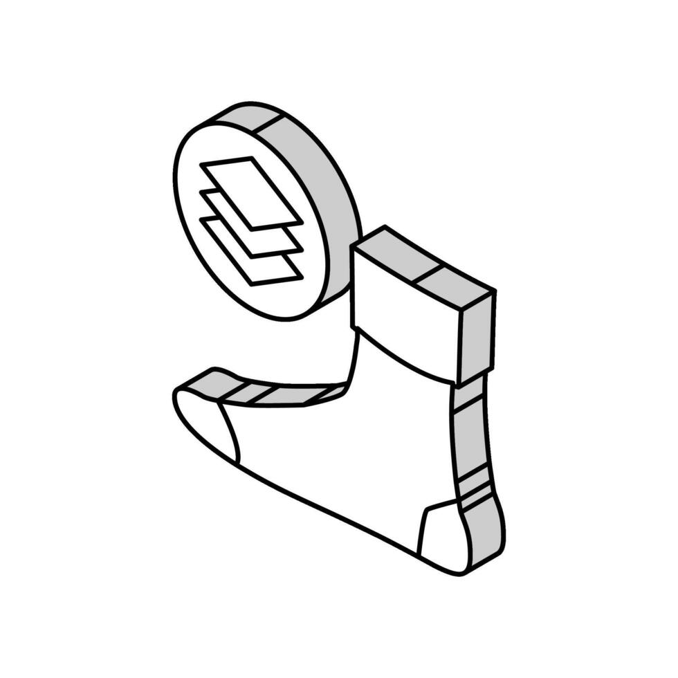 winter warm sock isometric icon vector illustration