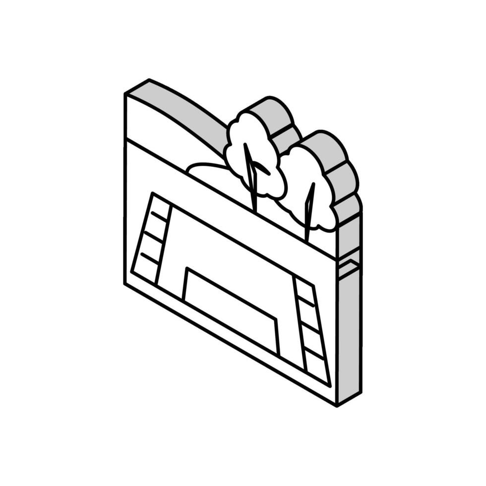 picnic parque isométrica icono vector ilustración