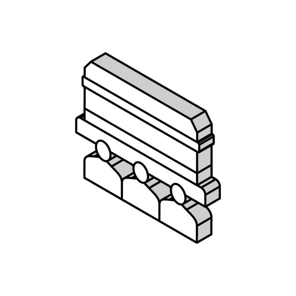 funeral commemoration isometric icon vector illustration