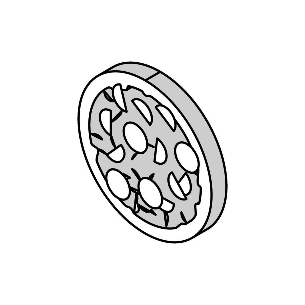 ensalada Pepino isométrica icono vector ilustración