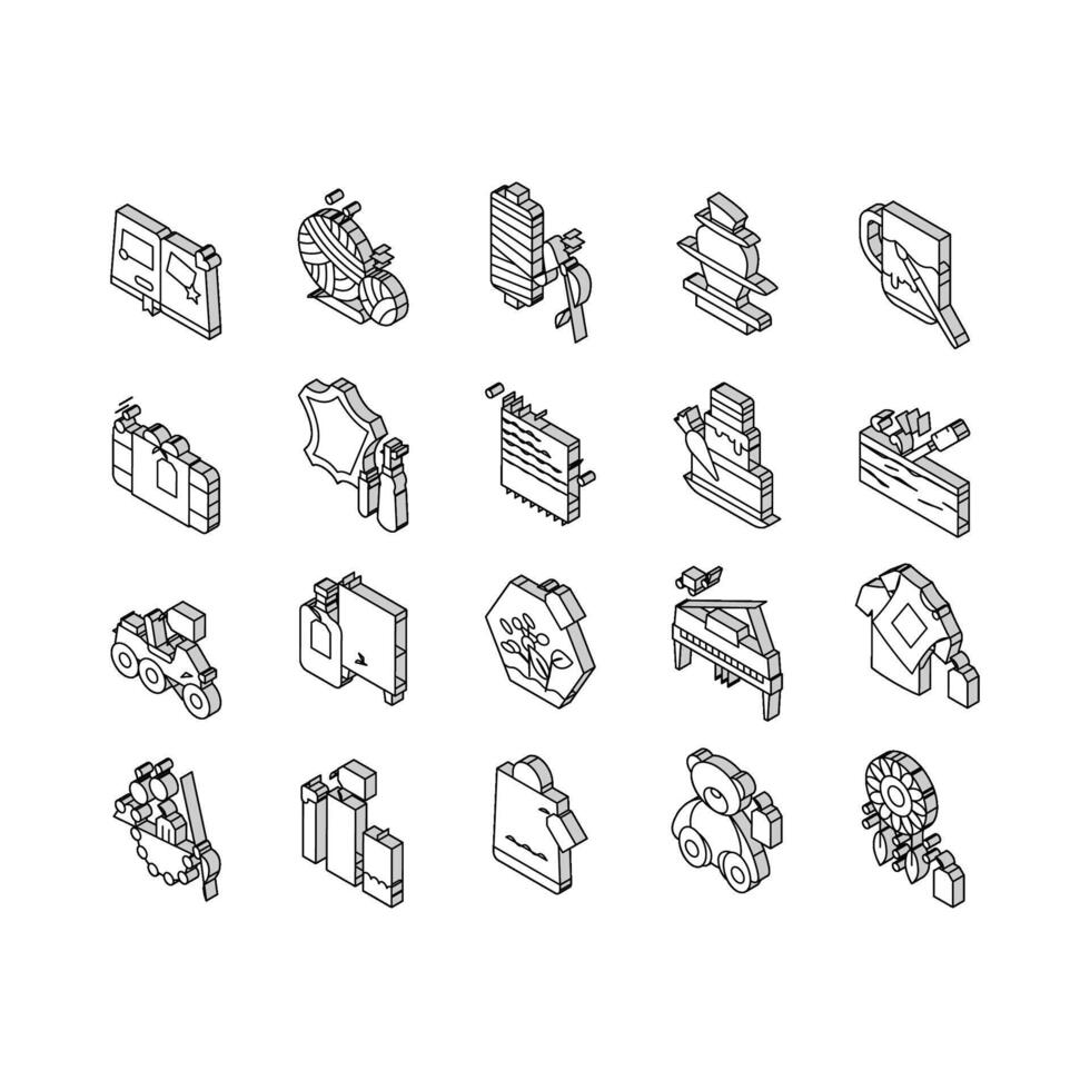 Diy Crafts Handmade Collection isometric icons set vector