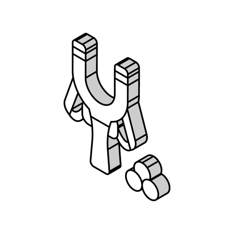 slingshot toy isometric icon vector illustration