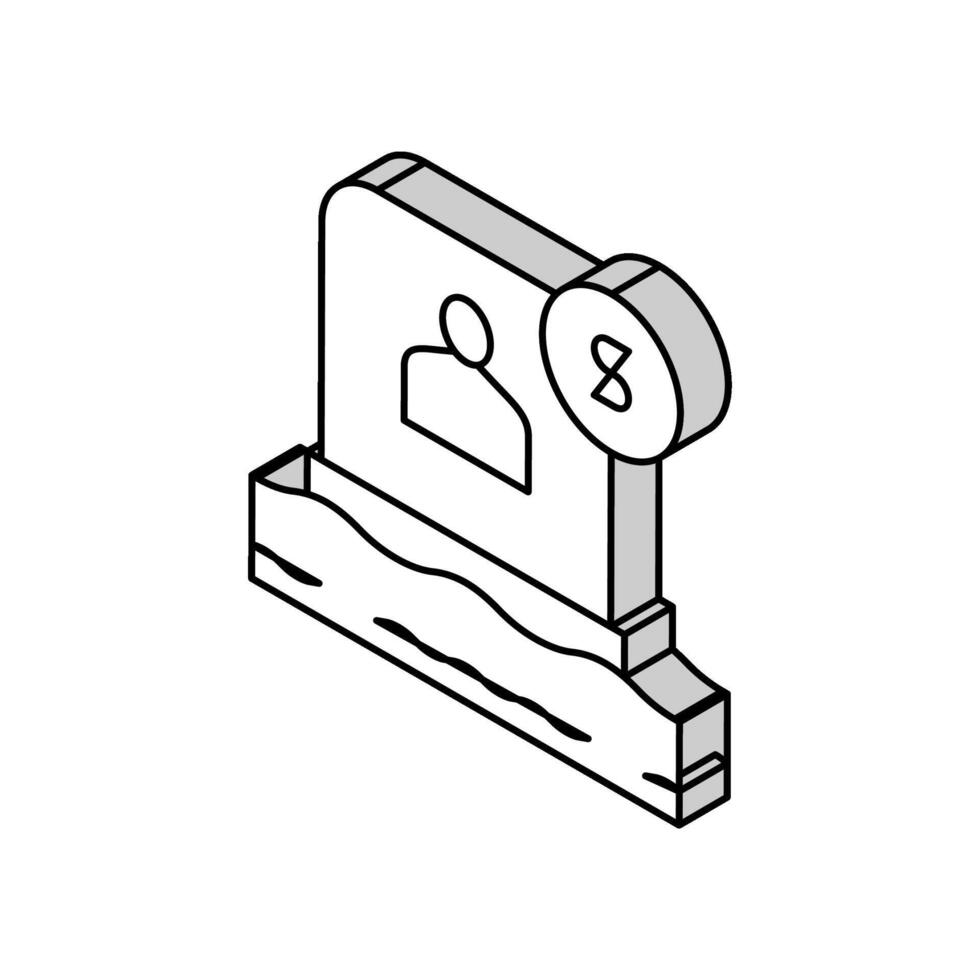 tombstone buy isometric icon vector illustration