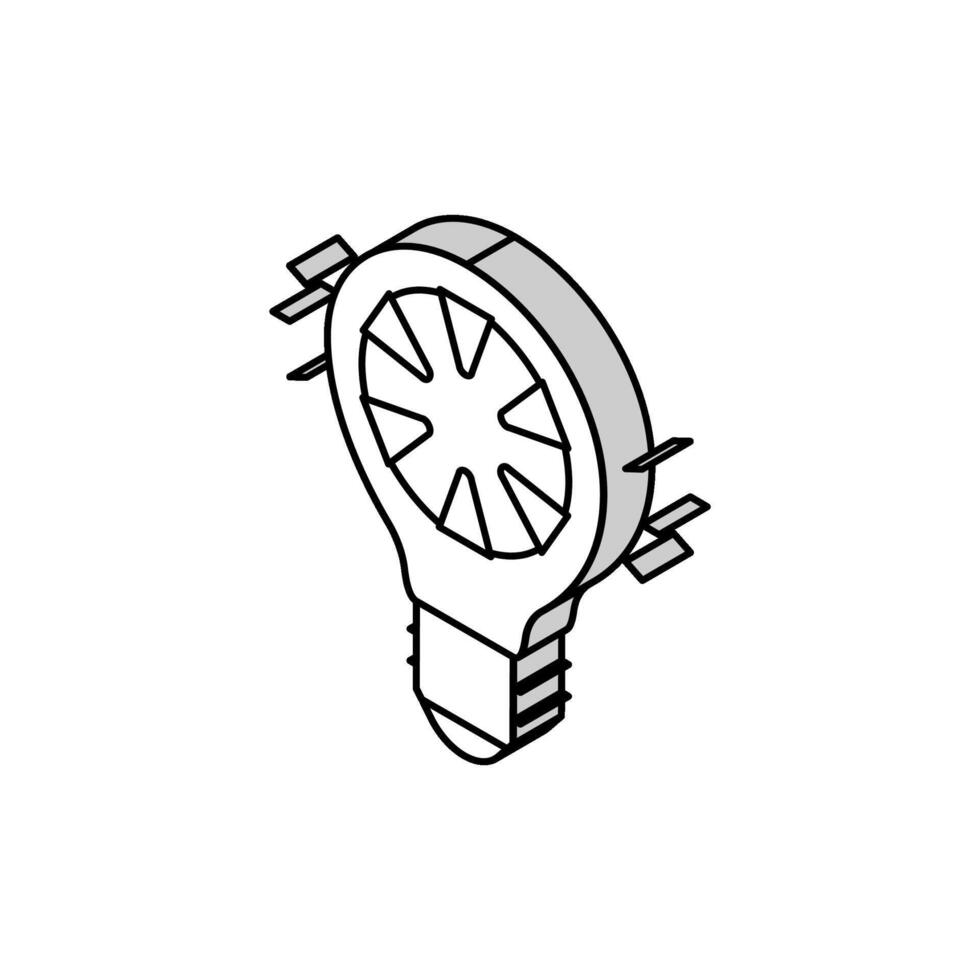 shine light bulb isometric icon vector illustration