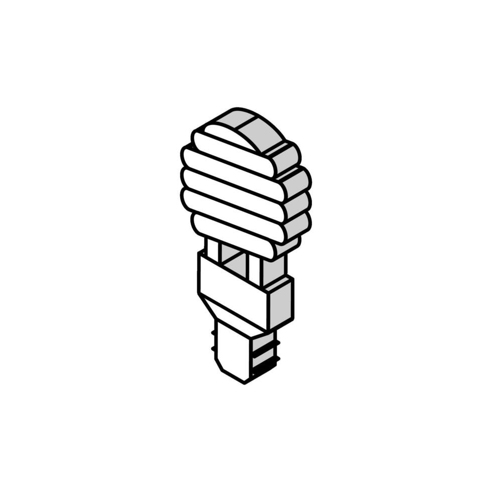 fluorescent light bulb isometric icon vector illustration