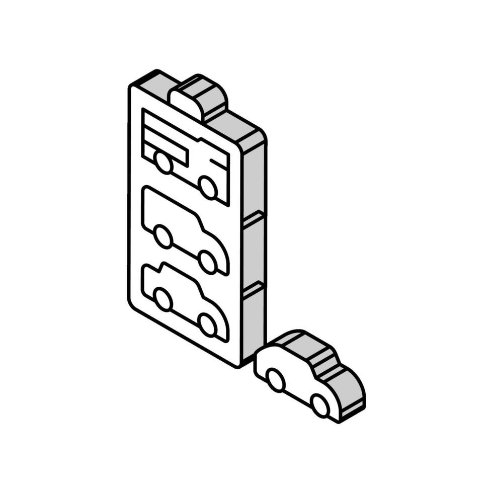 coche de madera juguete isométrica icono vector ilustración