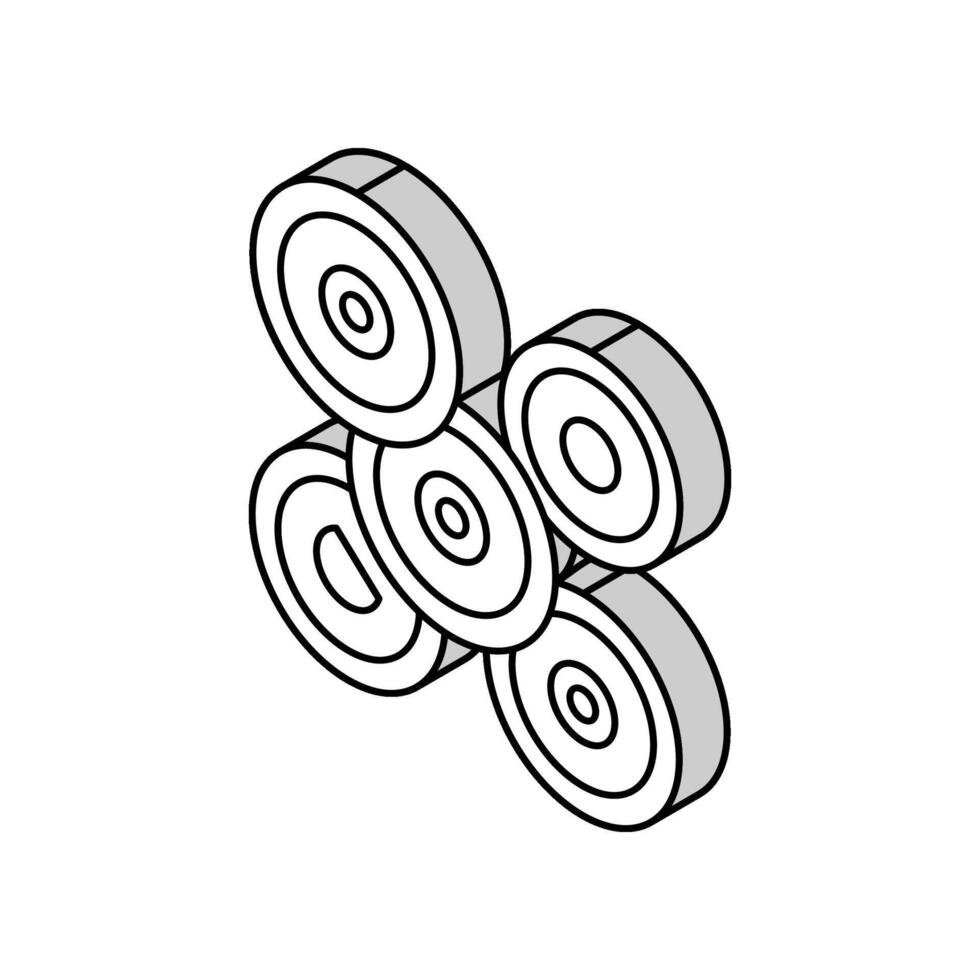 rebanadas Zanahoria isométrica icono vector ilustración