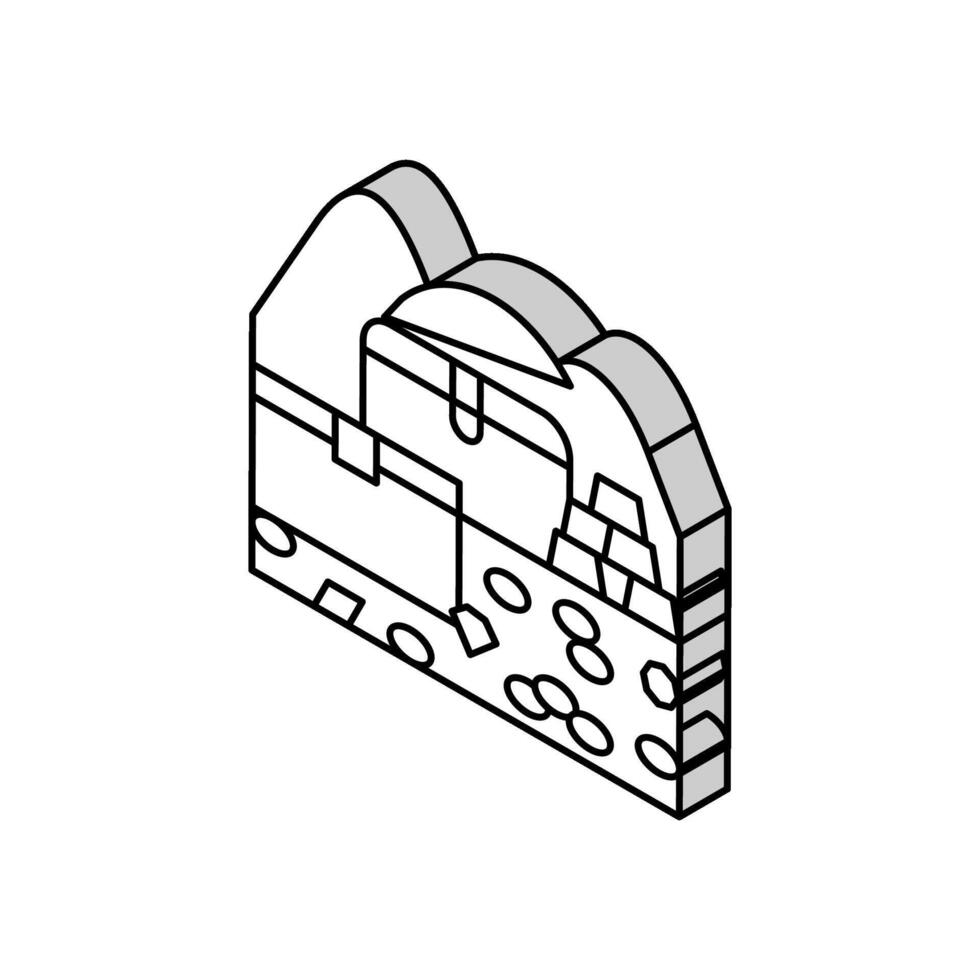 tesorería cofre isométrica icono vector ilustración