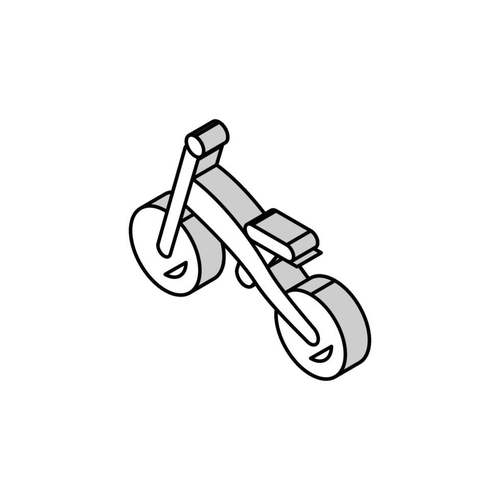 bicicleta de madera isométrica icono vector ilustración