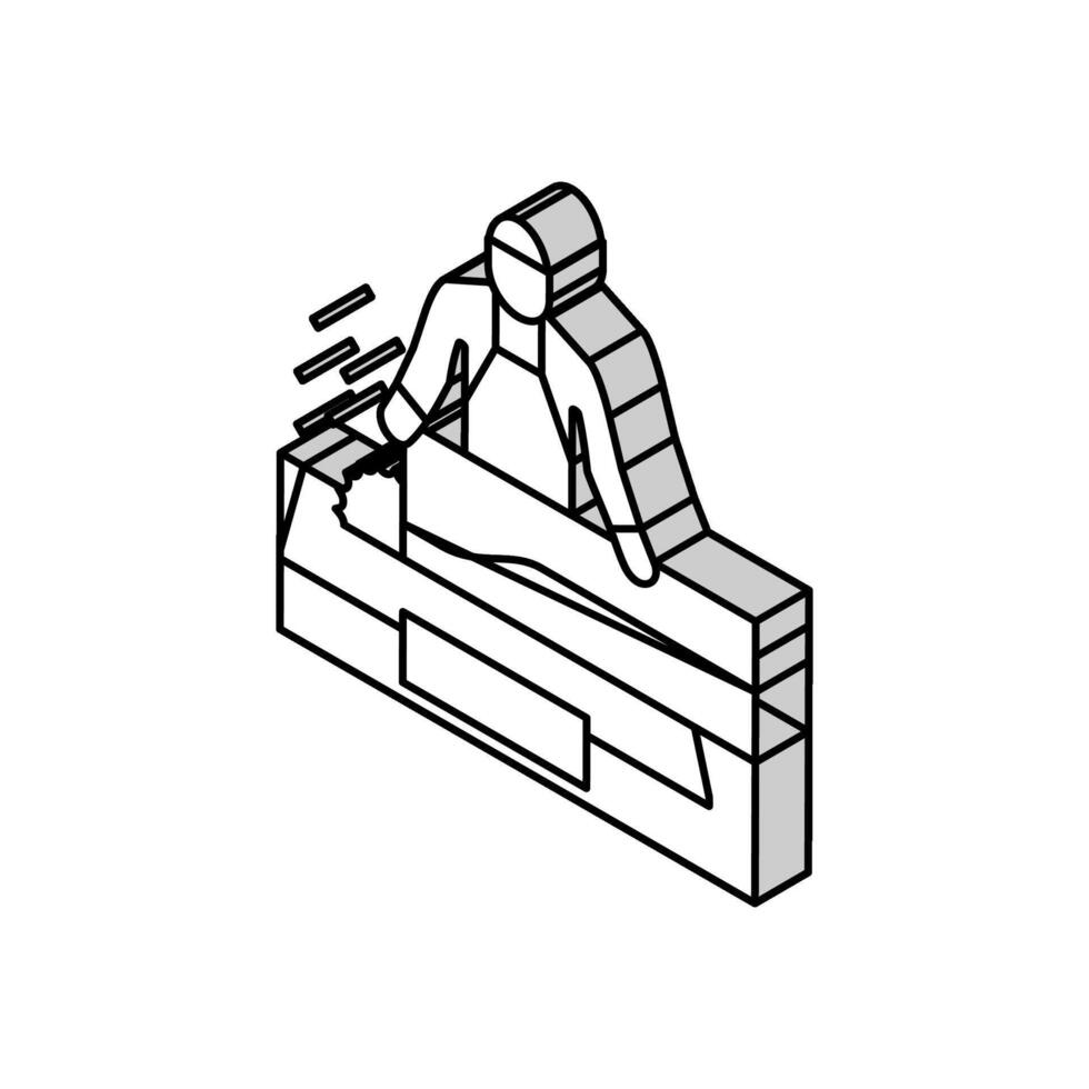 woodworker business isometric icon vector illustration