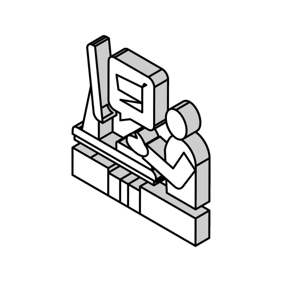 ecommerce store owner isometric icon vector illustration