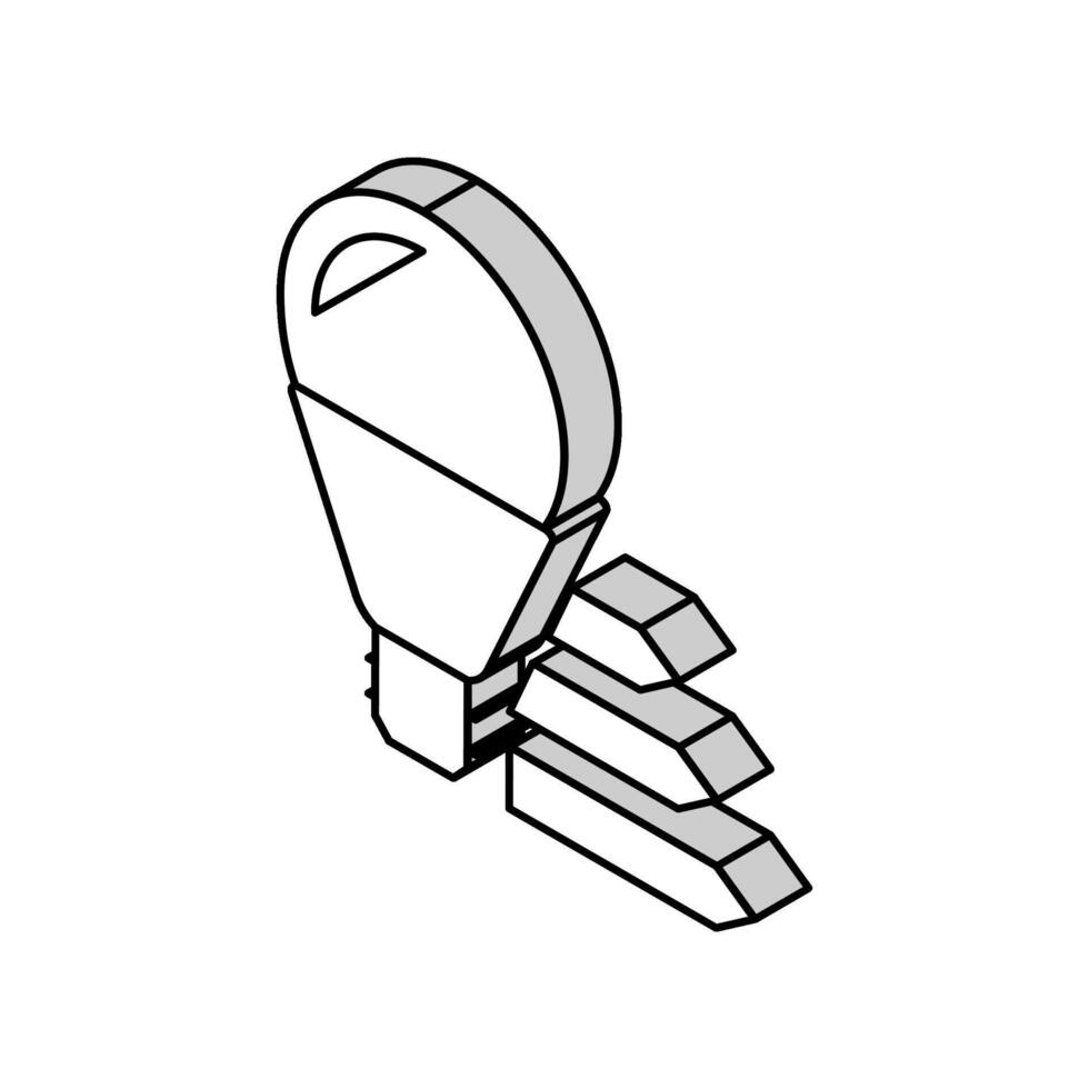efficient light bulb isometric icon vector illustration