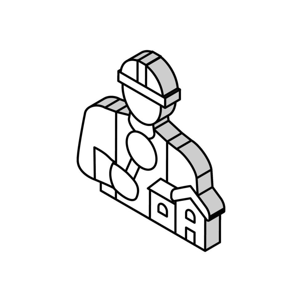 home inspector isometric icon vector illustration