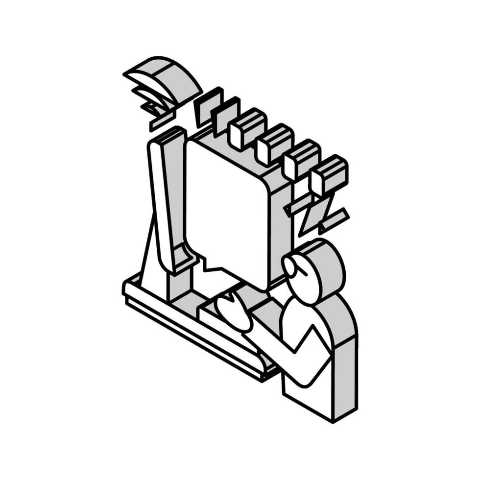 developer freelance isometric icon vector illustration