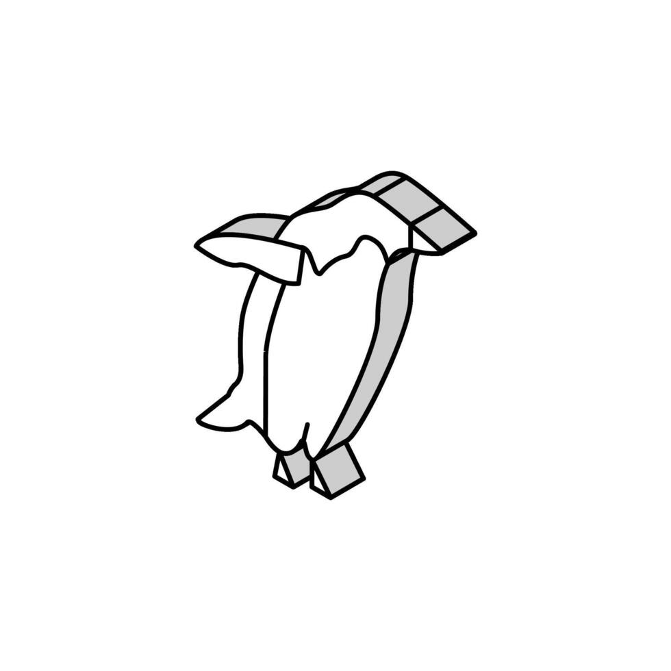 penguin bird isometric icon vector illustration