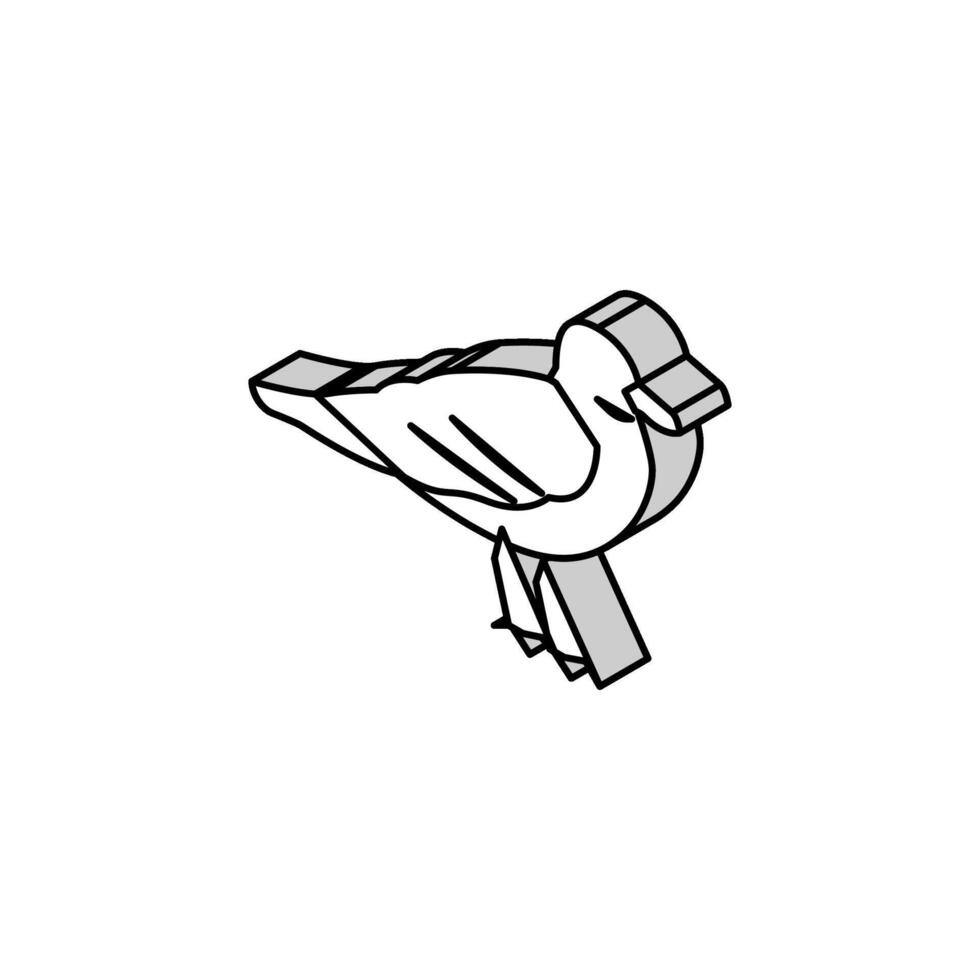 seagull bird isometric icon vector illustration