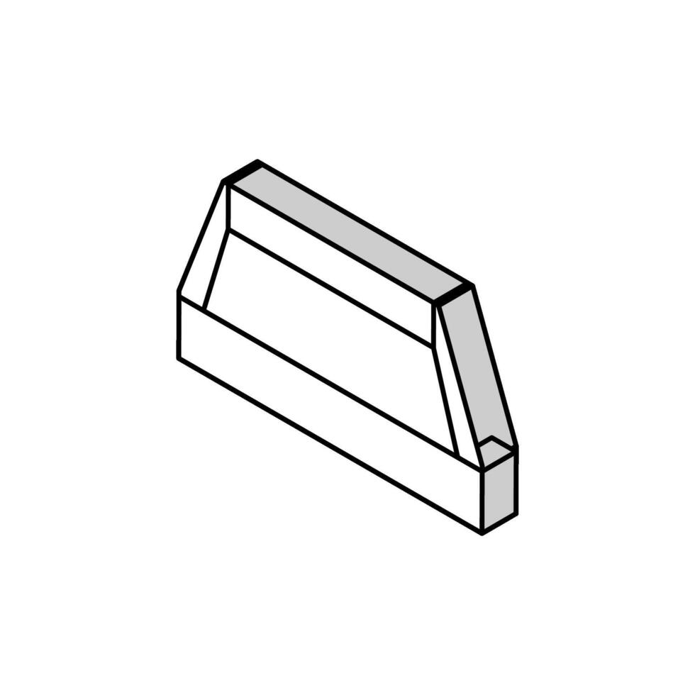 wood tray isometric icon vector illustration