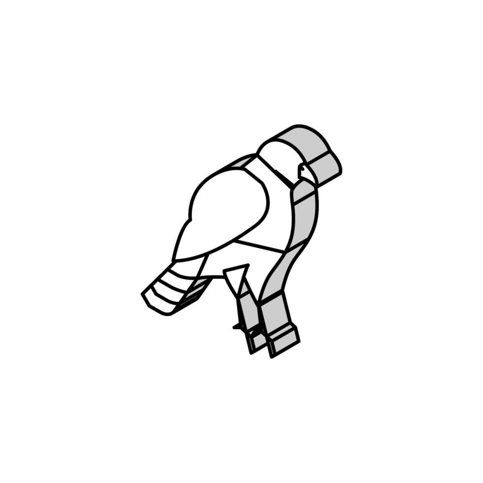 hawk bird isometric icon vector illustration