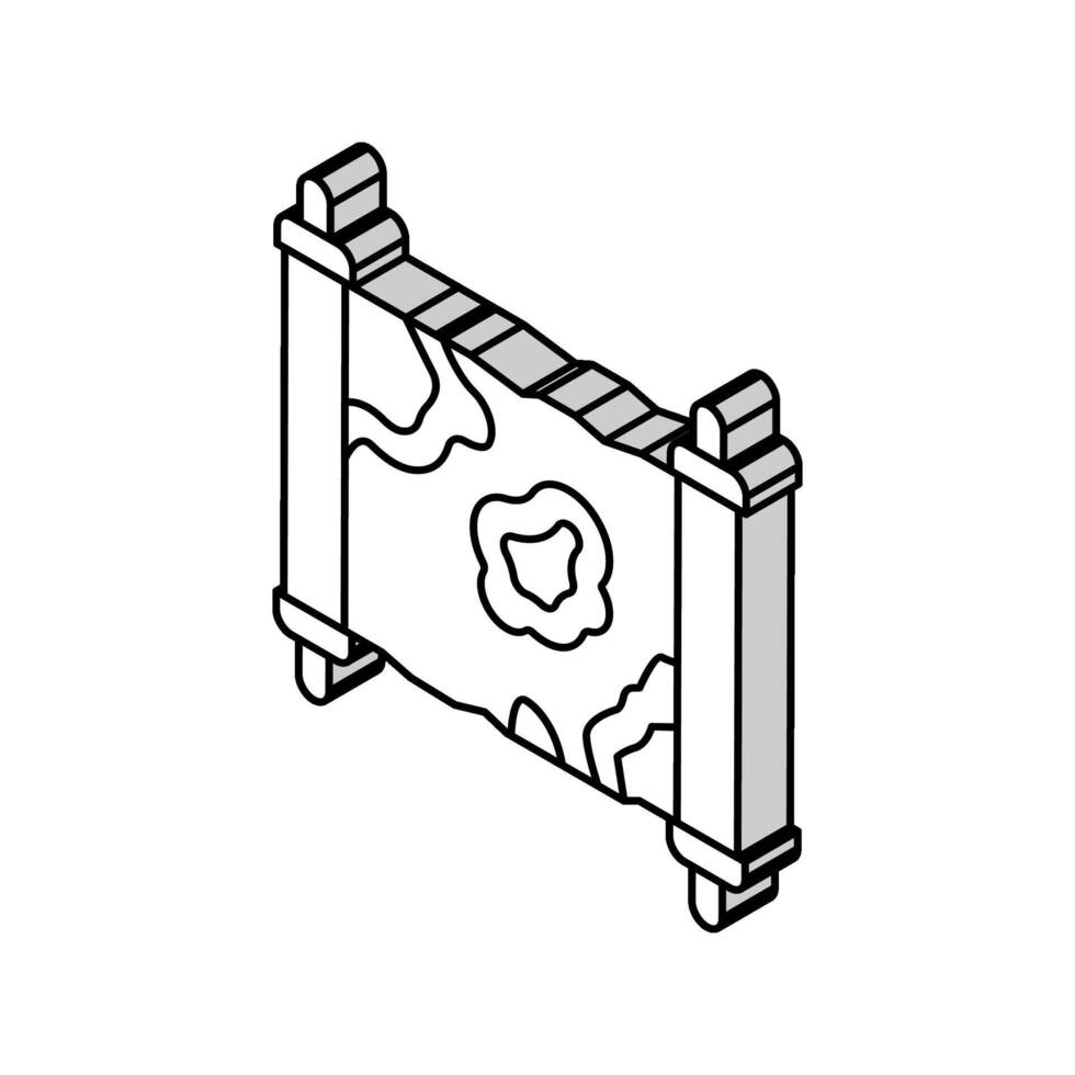 map with direction to treasure isometric icon vector illustration
