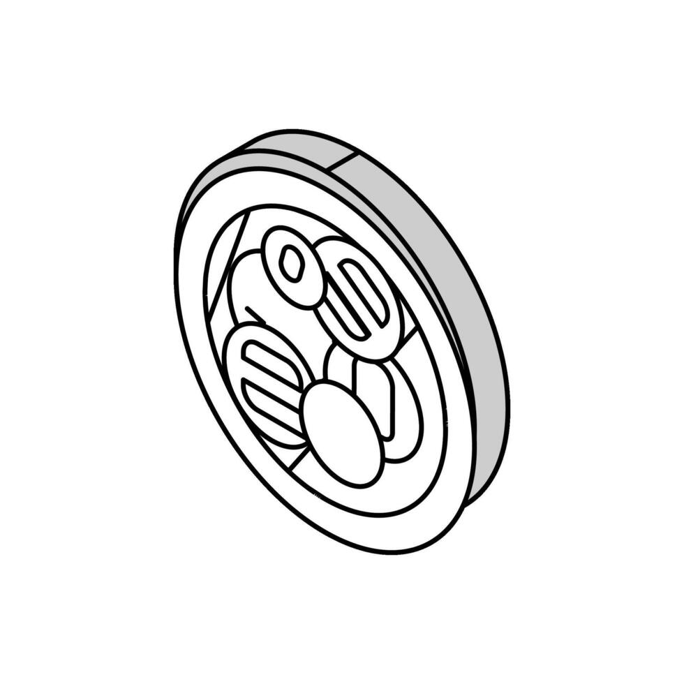 eggplant grilled isometric icon vector illustration