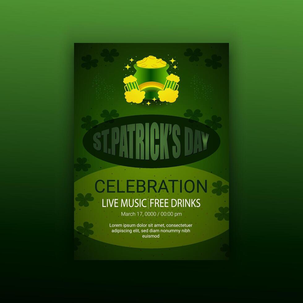 Happy Saint Patrick's Day Or Happy Saint Patrick's Day Template Design vector