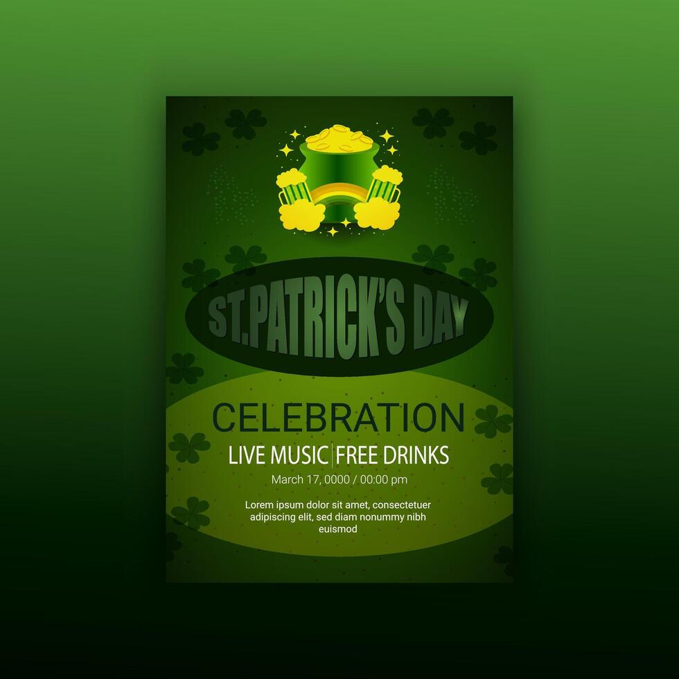 Happy Saint Patrick's Day Or Happy Saint Patrick's Day Template Design vector