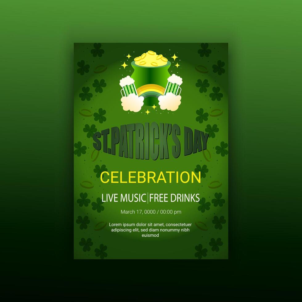 Saint Patrick's Day Or Happy St. Patrick's Day Template Design vector