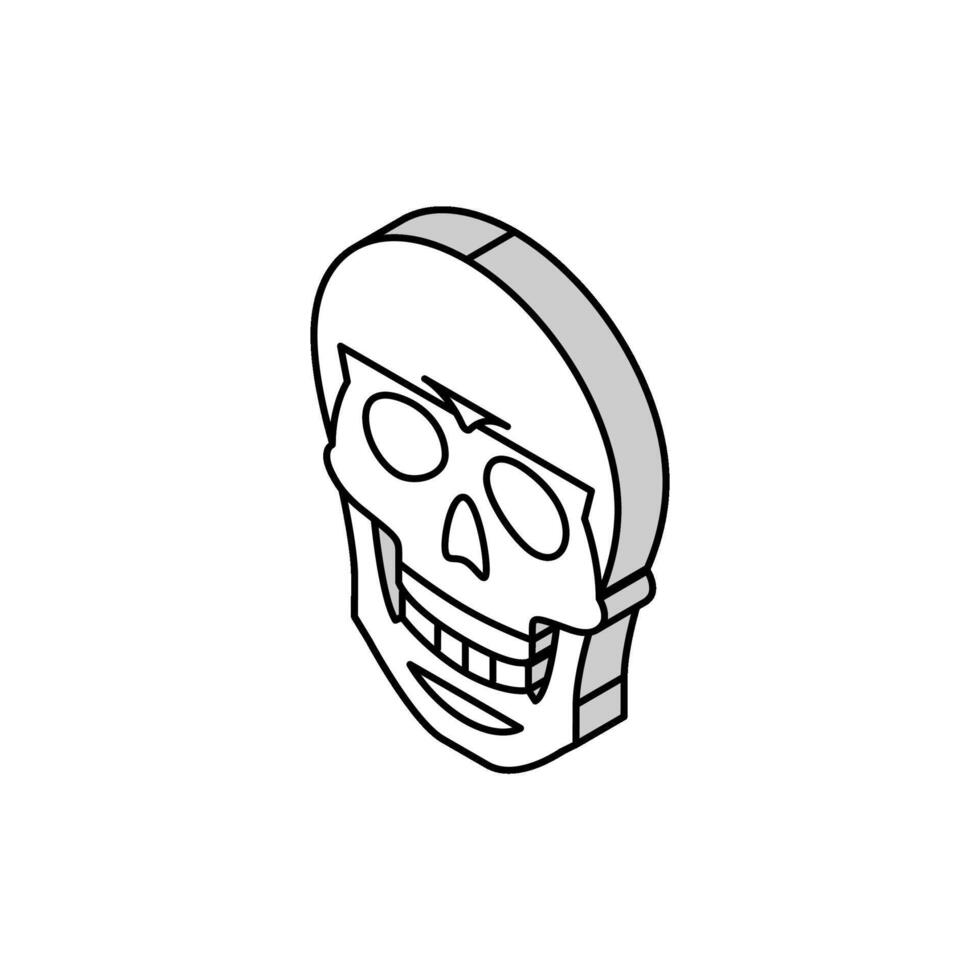 skull bone isometric icon vector illustration