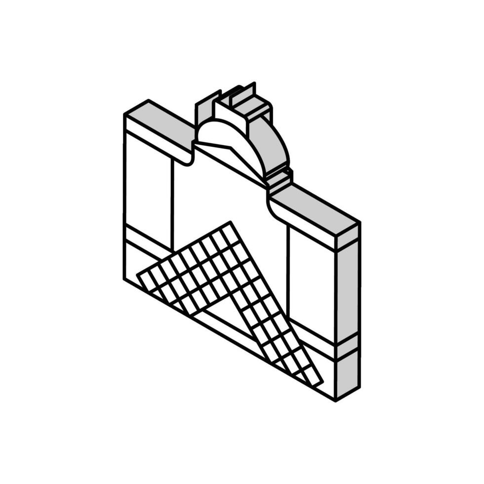 louvre france museum isometric icon vector illustration