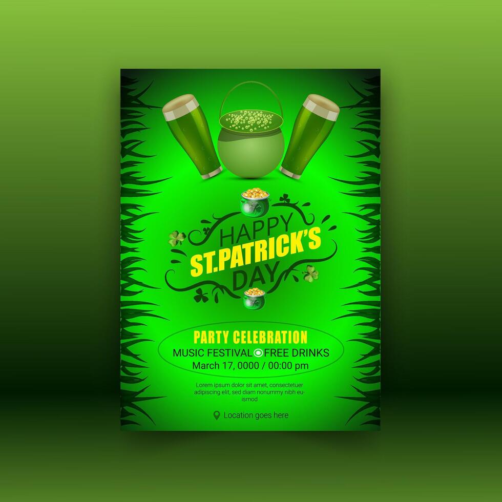 Saint Patrick's Day Or Happy St. Patrick's Day Template Design vector