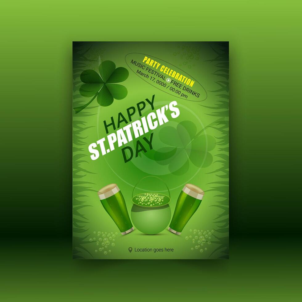 Happy Saint Patrick's Day Or Happy Saint Patrick's Day Template Design vector