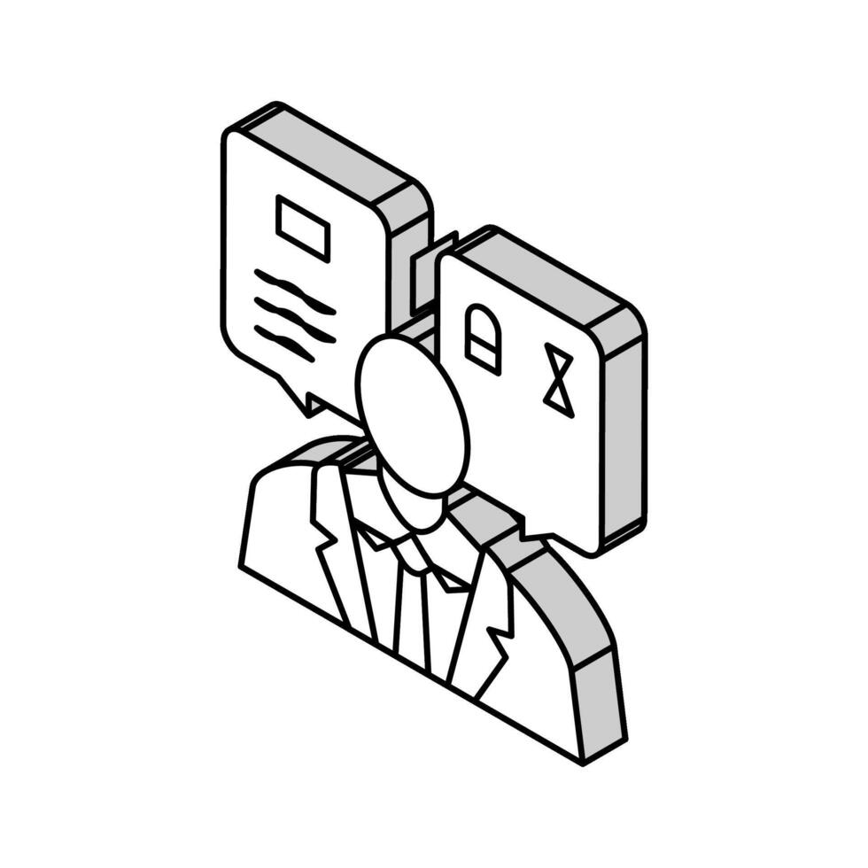 translator language business isometric icon vector illustration