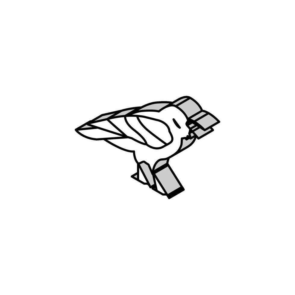 raven bird isometric icon vector illustration