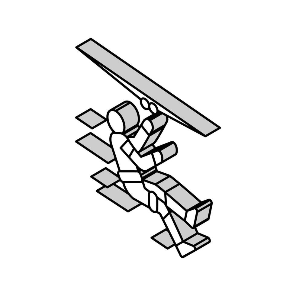 zip lining isometric icon vector illustration