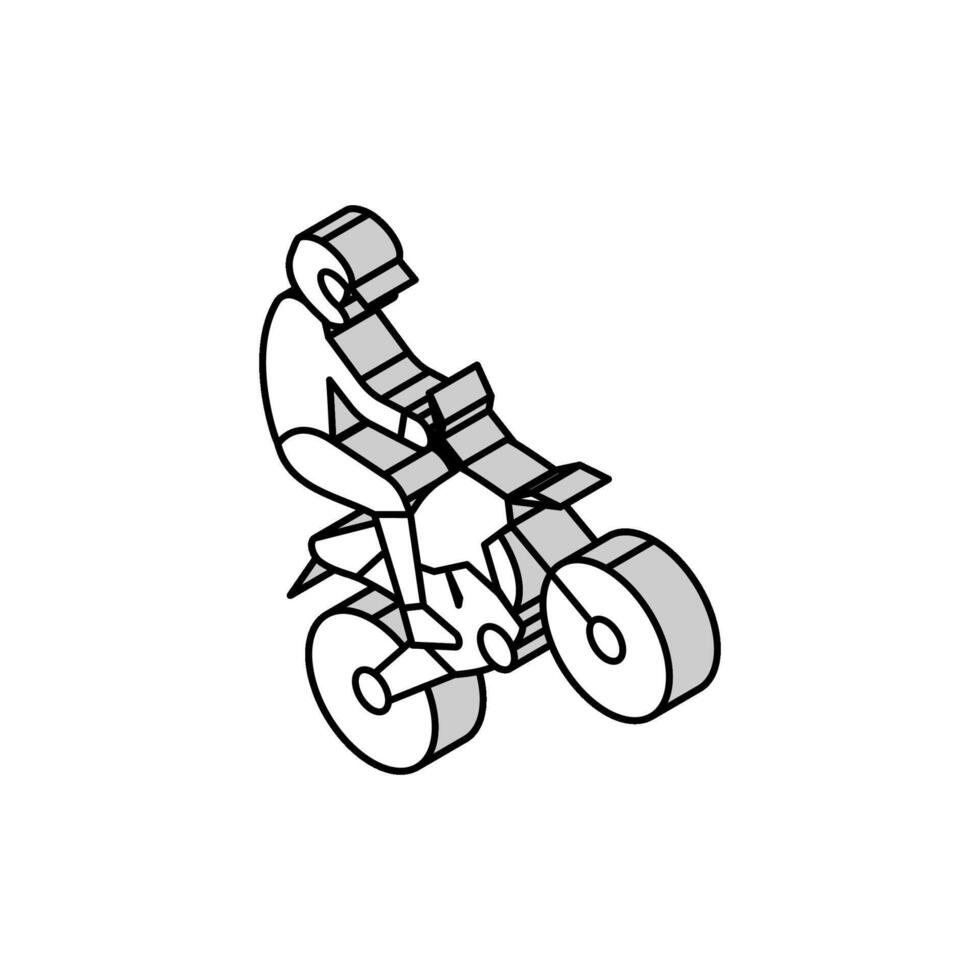motocross extremo deporte isométrica icono vector ilustración