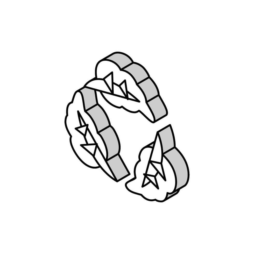eco recycle leaf isometric icon vector illustration