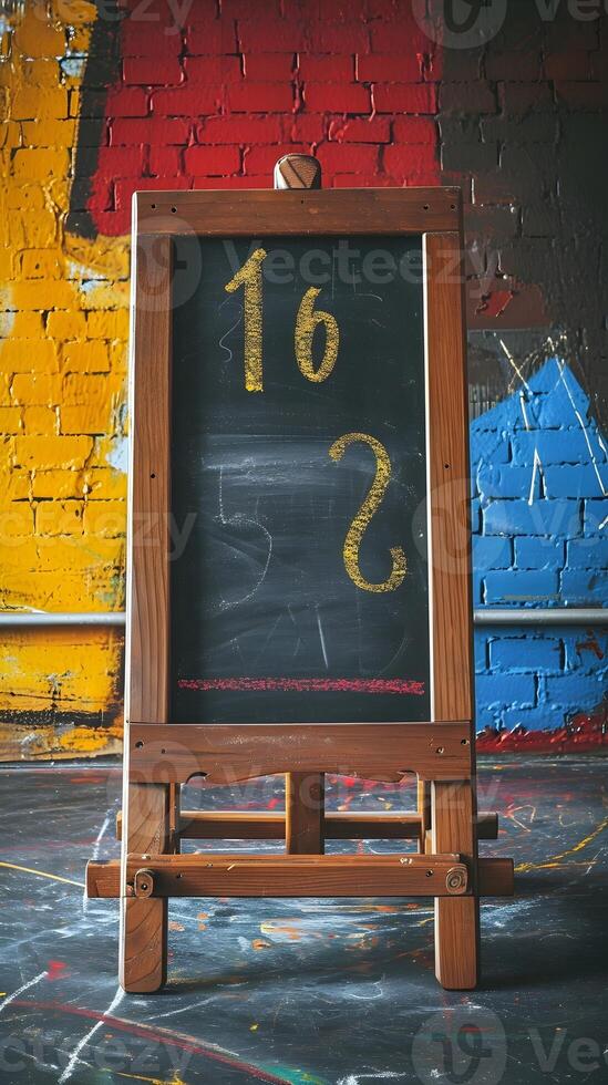 AI generated Back to school, Chalkboard Countdown, Use a chalkboard to create a countdown to the first day of school with vibrant chalk colors, background image, generative AI photo