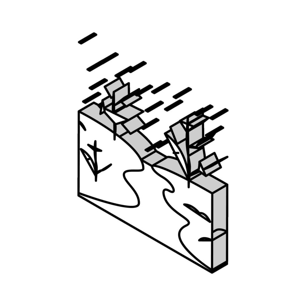 hielo río isométrica icono vector ilustración