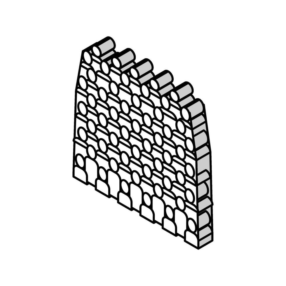 terracotta army isometric icon vector illustration