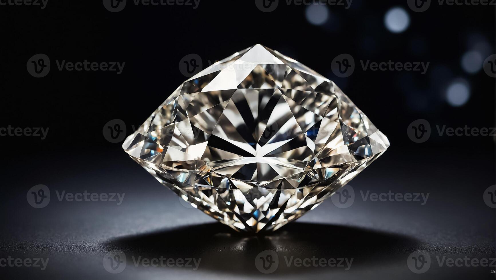 AI generated Beautiful diamond close up on a dark background photo