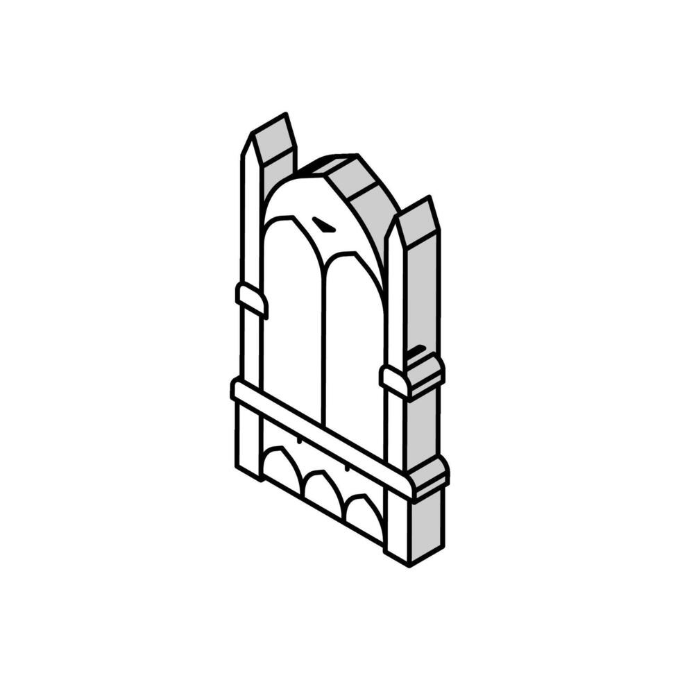 trono Rey isométrica icono vector ilustración