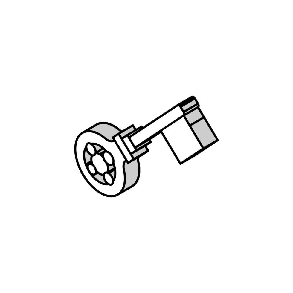 llave medieval isométrica icono vector ilustración